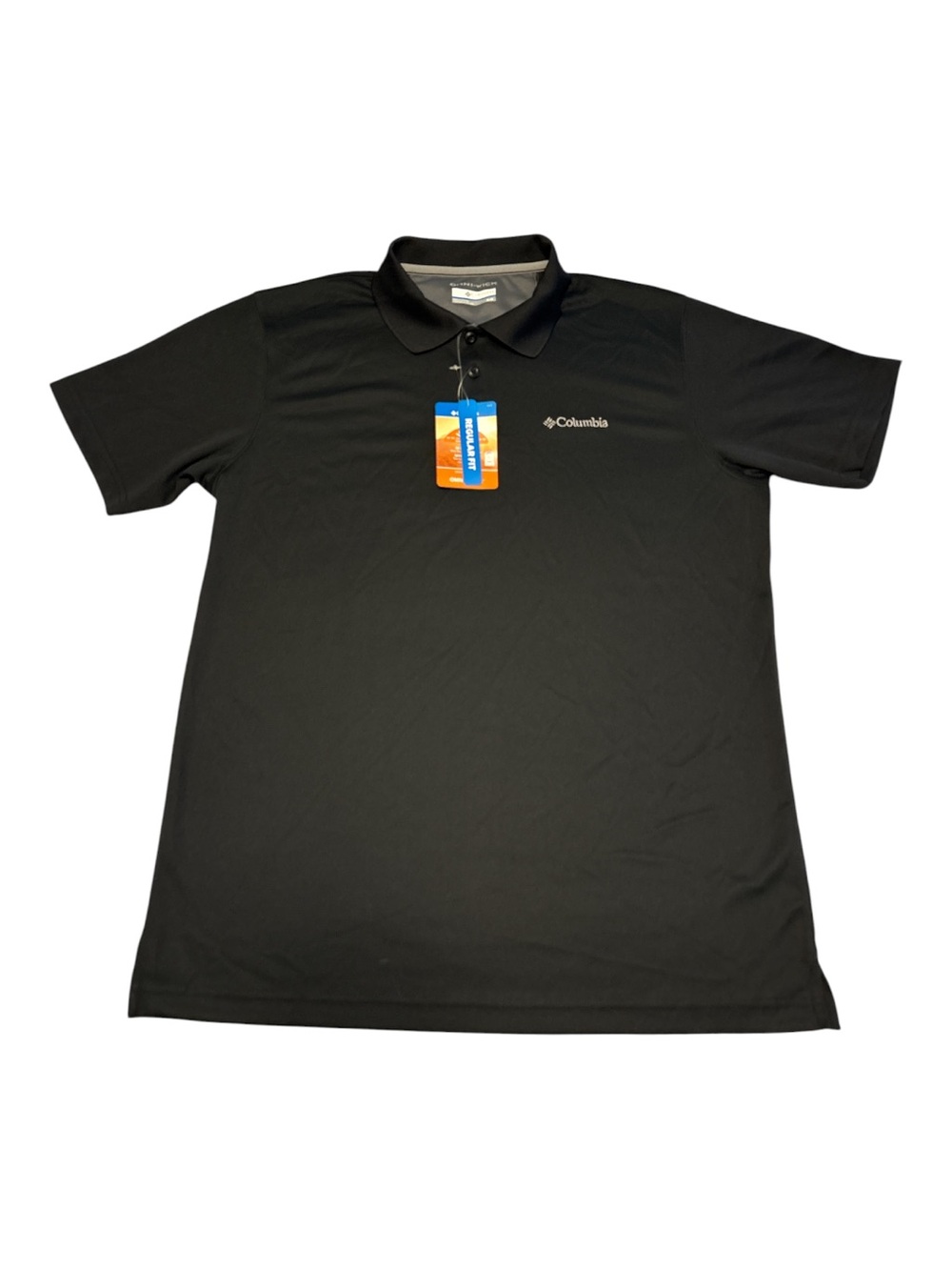 COLUMBIA BLACK MEN’S GOLF SHIRT NWT OMNI SHADE UPF 30 SECOND SZ M HIT THE LINKS!